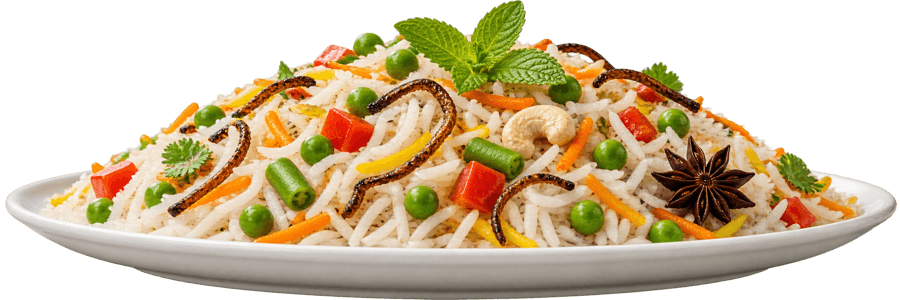 Plate of cooked MASP Basmati rice